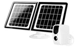 Solar Weatherproof Outdoor WiFi Surveillance Camera with Solar Panel, Facial Recognition, Night Vision, White