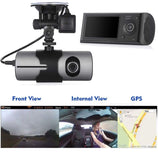 2.7 Inch TFT LCD Full HD Front & Rear Dual Camera Vehicle Car DVR Dash Cam Recorder Camcorder with 140 Wide Angle Lens, G-Sensor and GPS Trader - Retail Packing, Black