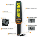 Handheld Metal Detector Scanner Professional MetalFinder Security Checking