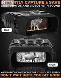 Digital Night Vision Binoculars for 100% Darkness - Save Photos & Videos with Audio – 4x35 mm Infrared Spy Gear for Hunting & Surveillance – Large Screen, 1000ft Viewing Range & 32GB Card