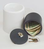 Hidden Candle Safe - Plastic Candle Safely Stores Small Valuables like Cash, Jewelry, Credit Cards; Secure Mounting Lockbox for Tabletop