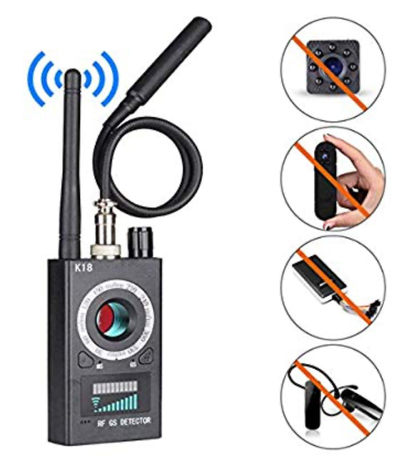 Signal Detector, Anti-Spy Wireless Bug Detector, GPS Camera Signal,Detector Multi-Channel Anti Spy Hidden Camera Finder,Full-Range All-Round Portable Detector for Eavesdropping Candid Video GPS