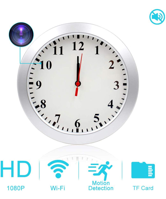 WiFi Hidden Camera Wall Clock Spy Camera with Motion Detection, Security for Home and Office, Nanny Cam/Pet Cam/Wall Clock Cam, Remote-Real Time Video, Support iOS/Android, Video only