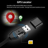 2-in-1 Mini Spy GPS Tracker for Vehicles and USB Charger Cable, Real Time GSM GPRS Tracking Device - Support SIM Card, Alarm Function, Fits for iPhone and Android