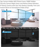 Spy Camera Hidden WiFi Photo Frame 1080P Hidden Security Camera Night Vision and Motion Detect Wireless IP Nanny Camera with One Year Battery Standby Time and Instant Alerts to Smartphone (Video Only)