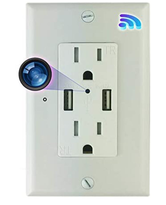 Wall Outlet Hidden WiFi 1080p Secret Spy Camera Can Be Viewed Remotely, Socket is Powered Normally, Including 32GB Memory Card