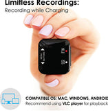 Mini Voice Activated Recorder - 572 Hours Recordings Capacity, Password Protection - Mini Display for Easy Settings
