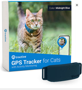 GPS Cat Tracker - Location & Activity, Unlimited Range & Works with Any Collar (Dark Blue) (TRAMINDB)