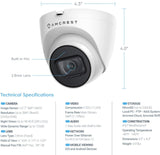 5MP UltraHD Outdoor Security IP Turret PoE Camera with Mic/Audio, 5-Megapixel, 98ft NightVision, 2.8mm Lens, IP67 Weatherproof, MicroSD Recording (256GB), White (IP5M-T1179EW-28MM)