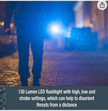 Tactical Series Stun Gun with LED Flashlight, Maximum Strength 2.517 µC Charge, 130 Lumens, Rechargeable Battey, Safety Switch, Includes Belt Holster, Multicolor, One Size