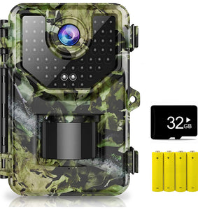 Hunting Camera with 120°Wide-Angle Motion Latest Sensor View 0.2s Trigger Time Trail Game Camera with 940nm No Glow and IP66 Waterproof 2.4” LCD 48pcs for Wildlife Monitoring