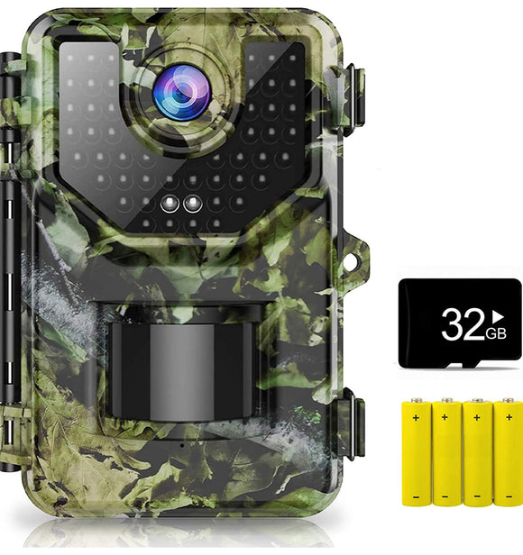 Hunting Camera with 120°Wide-Angle Motion Latest Sensor View 0.2s Trigger Time Trail Game Camera with 940nm No Glow and IP66 Waterproof 2.4” LCD 48pcs for Wildlife Monitoring