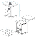 Lincoln Nightstand with Concealed Compartment, Concealment Furniture, Mocha