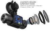 Dash Cam, Front and Inside Car Camera Recorder with Infrared Night Vision,
