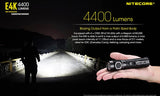 Nitecore E4K 4400 Lumen EDC Compact Rechargeable Flashlight with LumenTac Organizer