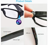 Wi-Fi Hidden Camera Glasses 1080P Full HD Spy Camera Motion Detection Activated Real-time Video Remotely APP Viewing