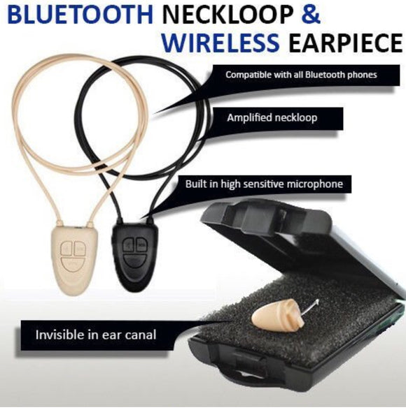 New Spy Earpiece Invisible 3.5 Ampflier Bluetooth Neckloop Covert Gadget and Nano Micro Covert Earphone Bug Connect to Phone