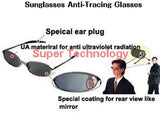 Spy Sunglasses,Rear Mirror View Rearview Behind Anti-Tracking Monitor UV Glasses (Black)