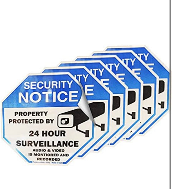 Security Camera Decal Stickers Audio & Video Outdoor UV Window Laminates for Home or