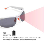 Video Camera Smart Glasses Polarized UV400 Lenses 1080P Hidden Sport Sunglasses (Black)